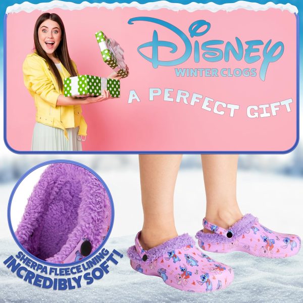 Disney Stitch Clogs for Women Winter Fleece Lining Warm Slip On Sandals Outdoor Garden Shoes with Strap Gifts for Women-2